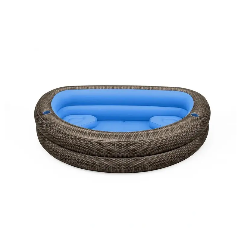 Bestway Truprint Wicker-Style Inflatable Family Pool – 2.31M X 1.78M X 53Cm 1