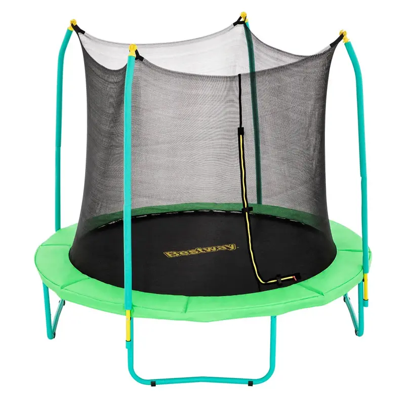 Bestway Xtreme Air 8-Foot Round Trampoline – Heavy-Duty Green Bounce Mat With Safety Enclosure 1