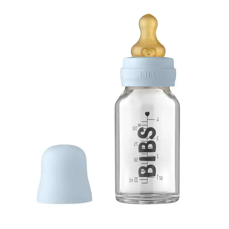 Bibs Classic Baby Bottle – 110Ml, Soft Blue Design 1