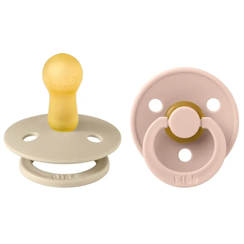 Bibs Colour Latex S2 Pacifier – Natural Rubber Pacifier For Older Infants (Vanilla/Blush, 2-Pack) 1
