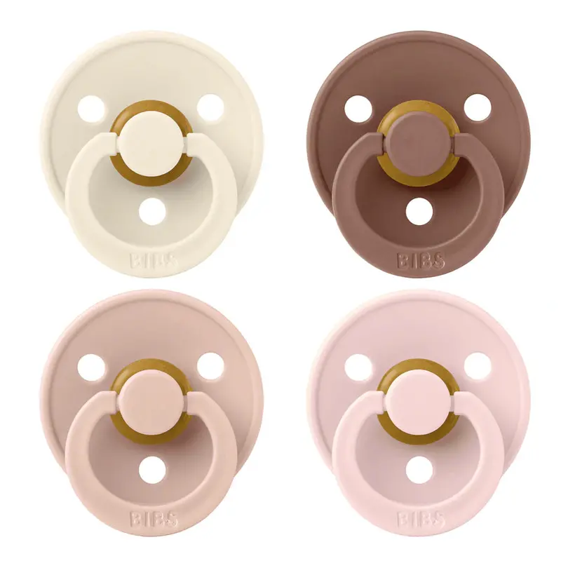 Bibs Latex Pacifiers – 4-Pack, Size 1 (Ivory/Blush/Woodchuck/Blossom) 1