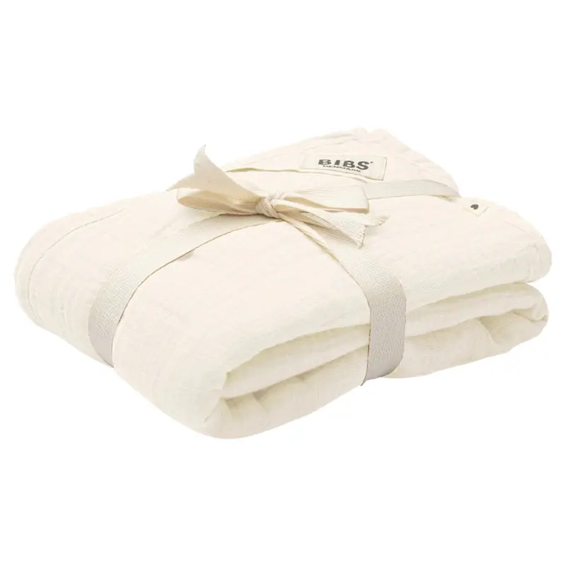 Bibs Organic Cotton Muslin Swaddle Blanket – 120×120 Cm, Ivory 1