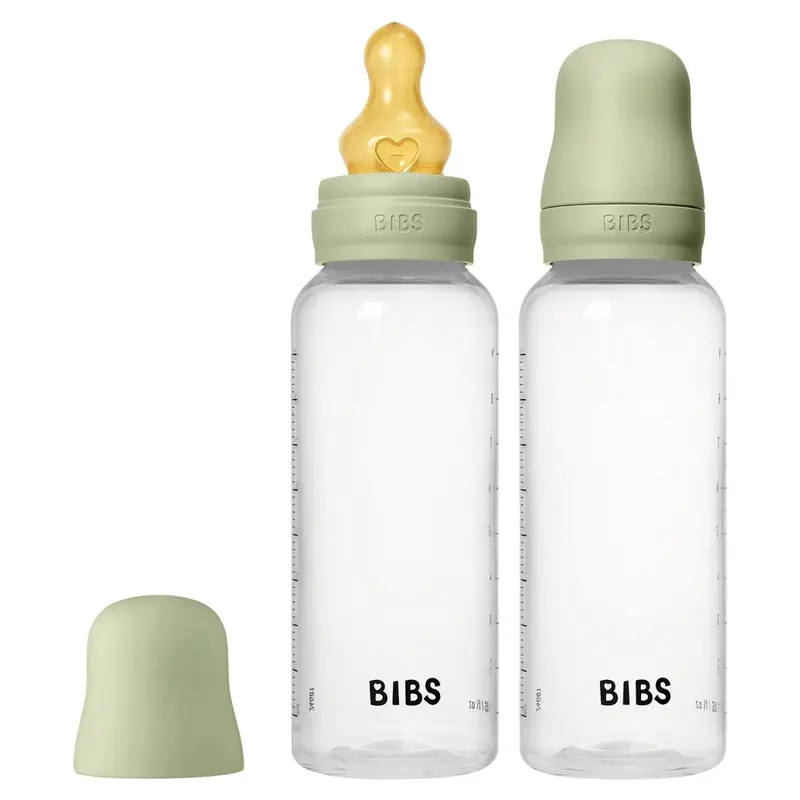 Bibs Round Latex Baby Bottles – 2-Pack, 270 Ml, Medium Flow In Sage Green 1