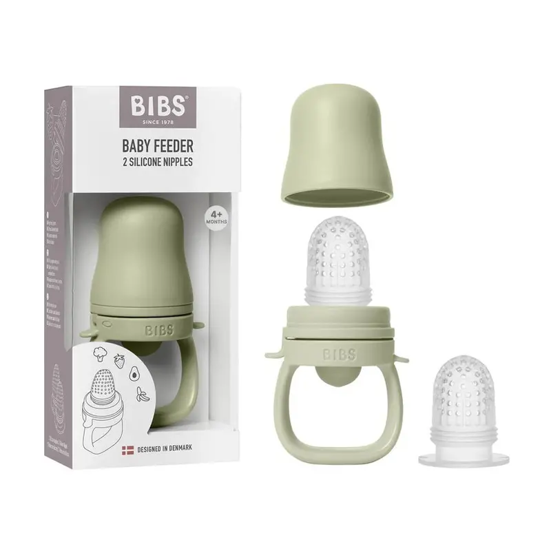 Bibs Silicone Baby Feeder In Sage Green 1