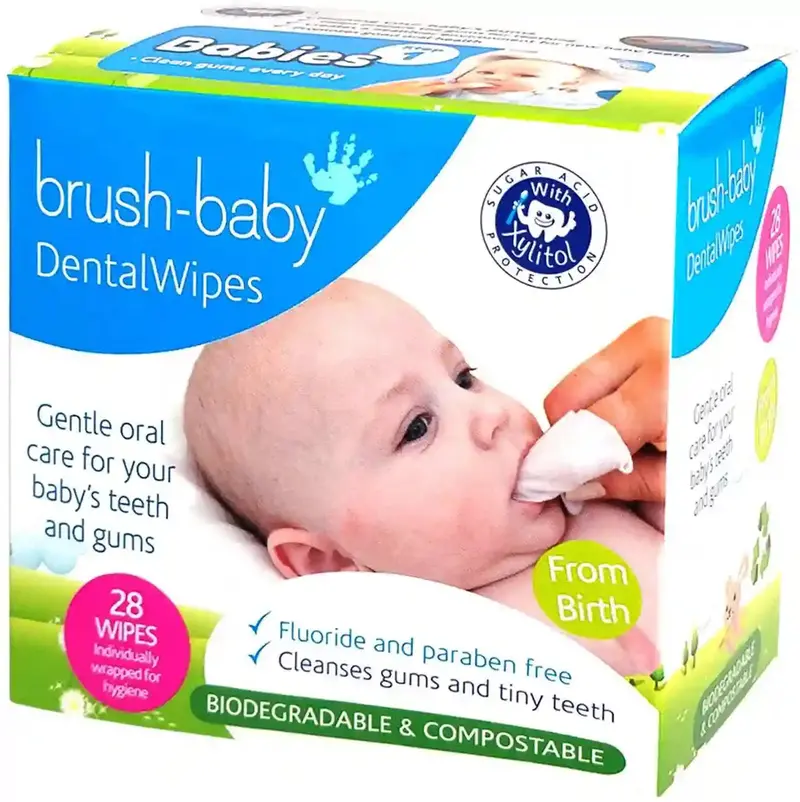 Biodegradable Baby Dental Wipes By Brush Baby – Pack Of 28 1
