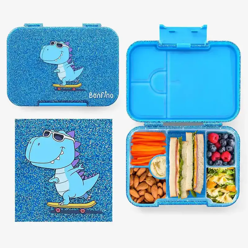 Blue 1-Liter Dinosaur Abs Bento Lunch Box – Bonfino 1
