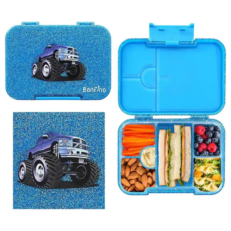 Blue 1-Liter Monster Truck Abs Bento Lunch Box – Bonfino 1