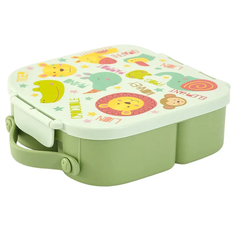 Bonfino Animal-Pattern Lunch Box – Leak-Resistant, Green 1