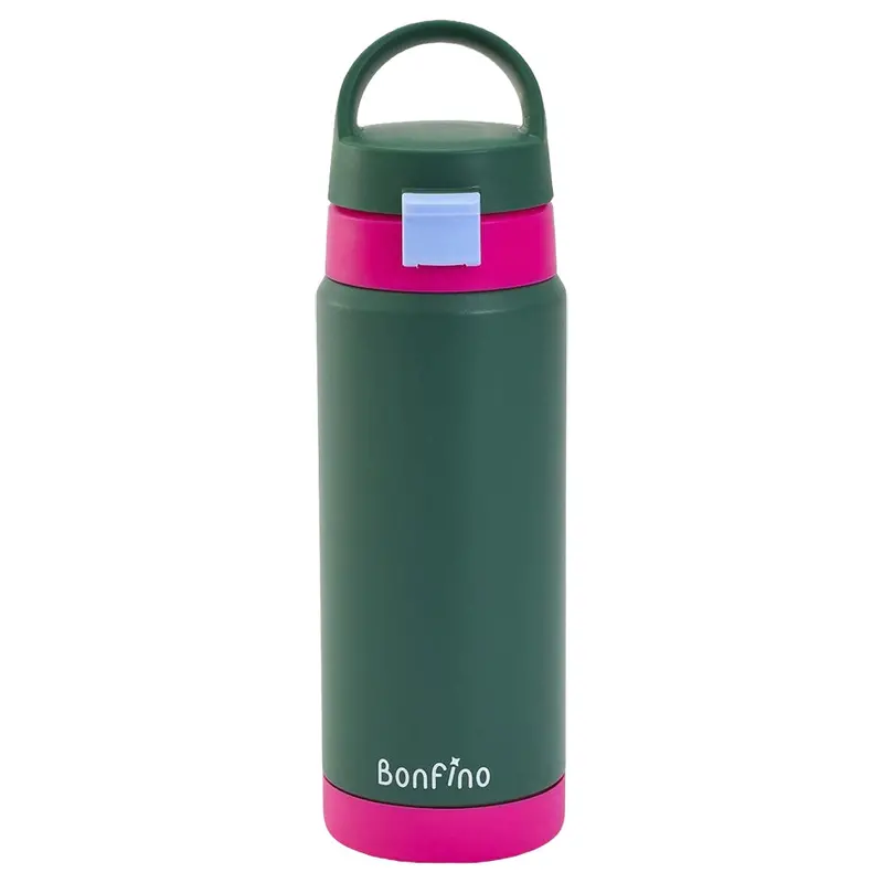 Bonfino Dual-Tone Insulated Water Bottle – 550Ml, Green & Pink 1