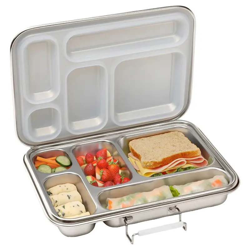 Bonfino Grey Stainless Steel Bento Box – 895Ml Leak-Proof Lunch Container 1