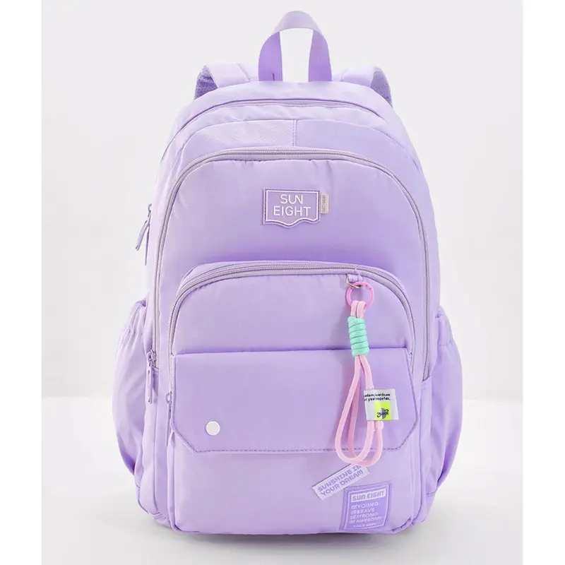 Bonfino Purple 19-Inch Solid Color Backpack For Students 1