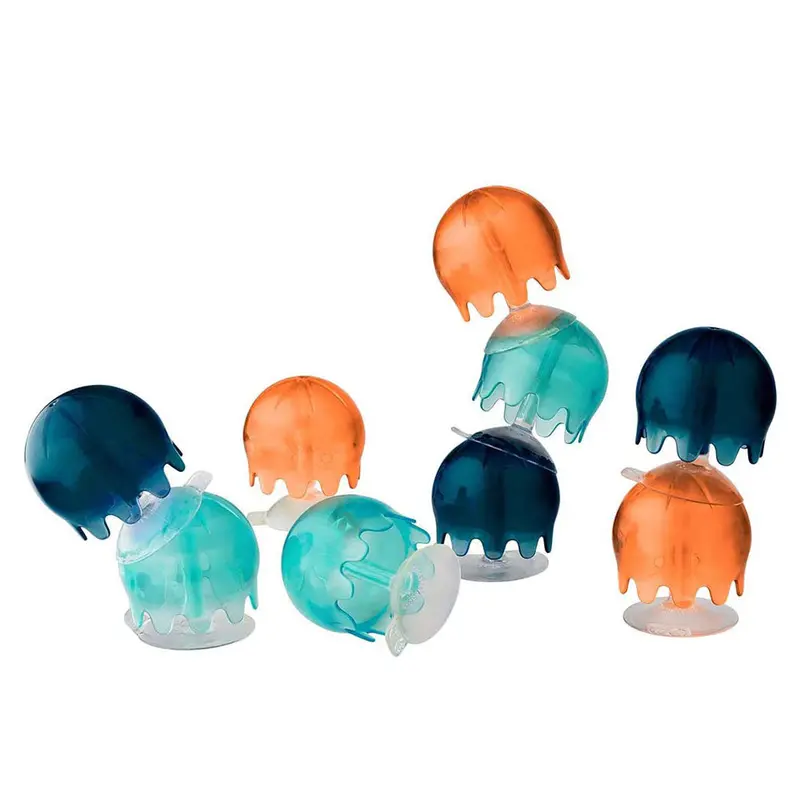 Boon Jellies Suction Cup Bath Toys – Coral & Yellow 1
