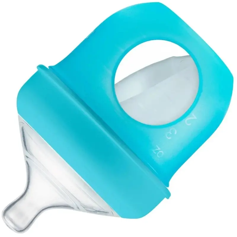 Boon Nursh 4 Oz Silicone Pouch Bottle – Blue 1