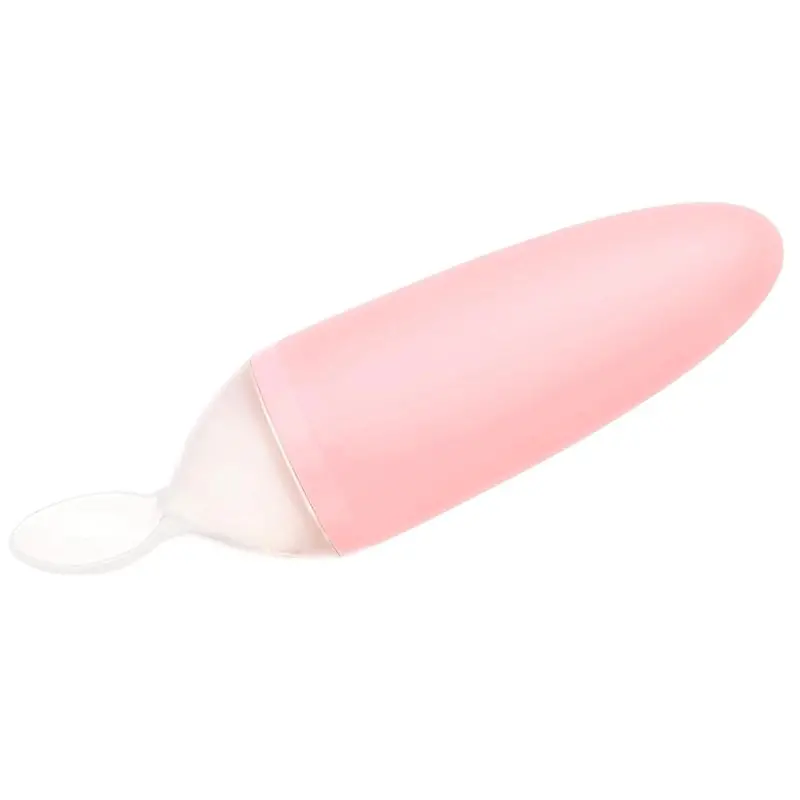 Boon Squirt Light Pink Silicone Baby Food Dispensing Spoon 1