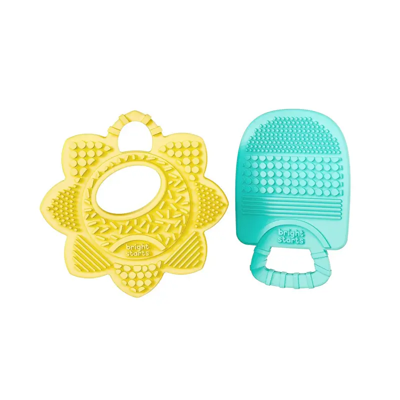 Bright Starts Sunny Soothers – Dual-Textured Teething Ring Set 1