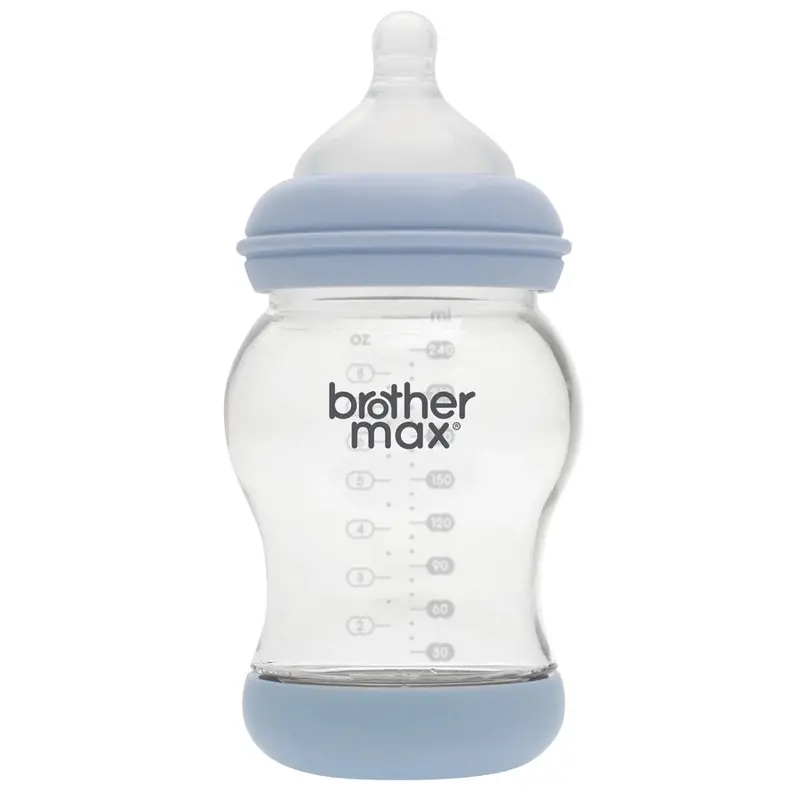 Brother Max Anti-Colic Feeding Bottle – 240 Ml With M Teat, Blue 1