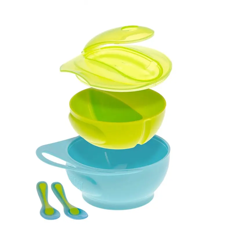 Brother Max Easy-Hold Weaning Bowl Set – Blue & Green 1