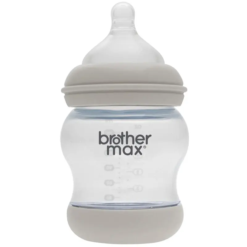 Brother Max Pp Anti-Colic Baby Bottle – 160Ml (5Oz), Grey With Size S Nipple 1