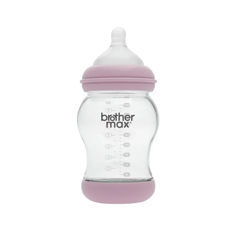 Brother Max Pp Anti-Colic Feeding Bottle – 240Ml, Pink (Medium Flow Teat) 1