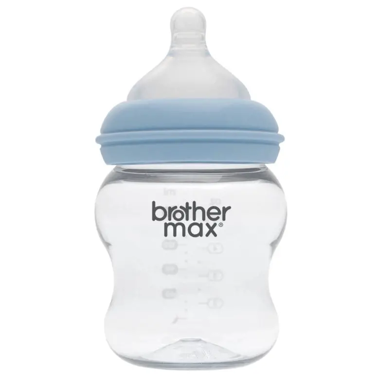 Brother Max Pp Baby Bottle – Extra-Wide Neck, 160Ml (5Oz), Blue With Size S Nipple 1