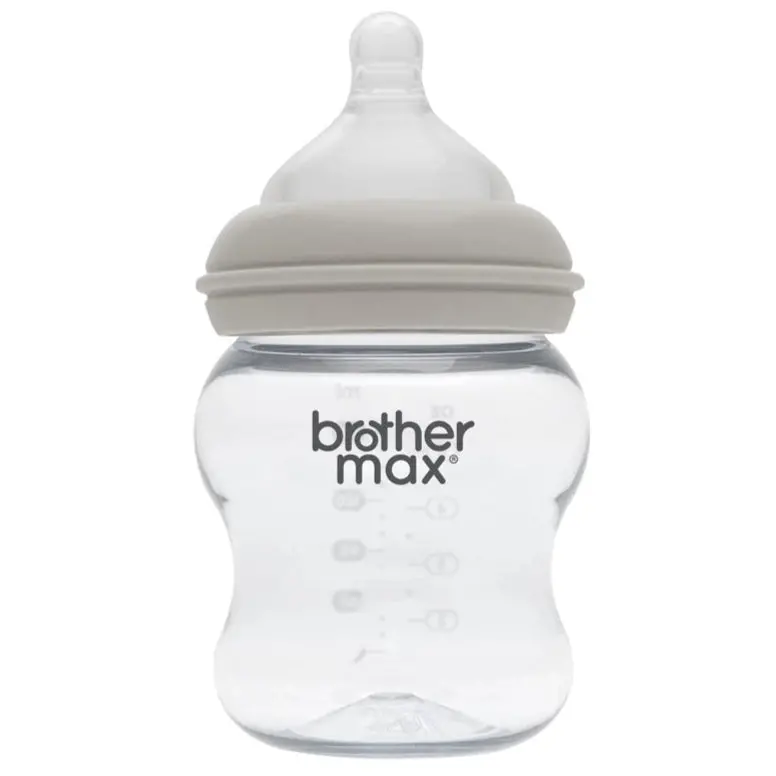 Brother Max Pp Baby Bottle – Extra-Wide Neck, 160Ml (5Oz), Grey With Size S Nipple 1