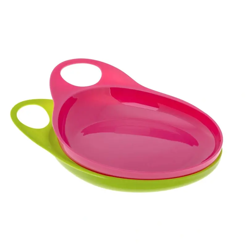 Brother Max Two-Piece Easy-Hold Plate Set – Pink & Green 1