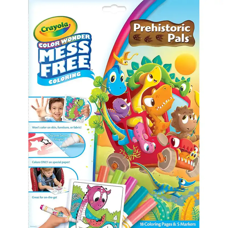 Caryola Color Wonder Prehistoric Pals Coloring Set – Mess-Free Markers & Pages 1