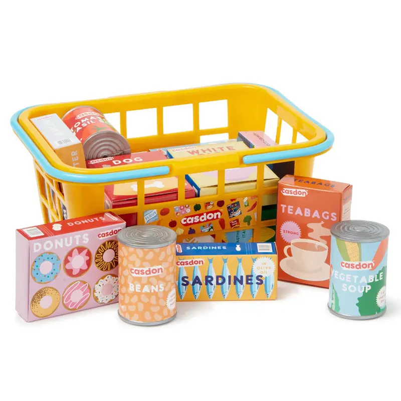 Casdon Realistic Toy Shopping Basket With Wheels 1