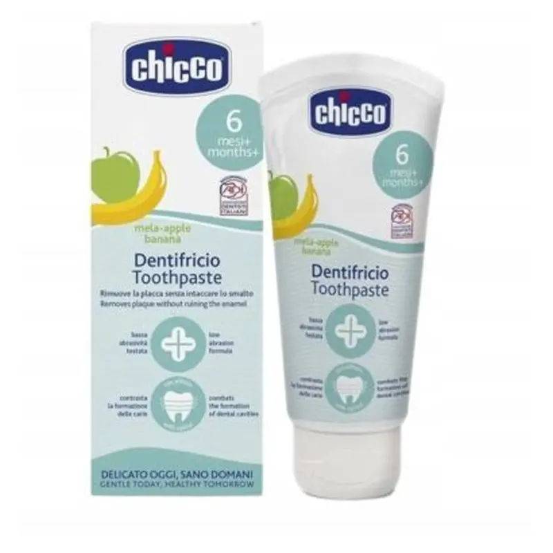 Chicco Fluoride-Free Toothpaste For Babies 6–24 Months – Apple-Banana Flavor, 50Ml 1