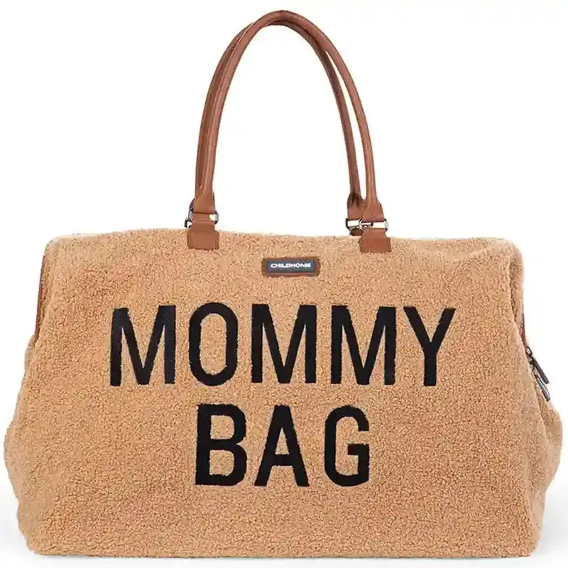 Childhome Beige Teddy-Finish Oversized Mommy Tote Bag 1