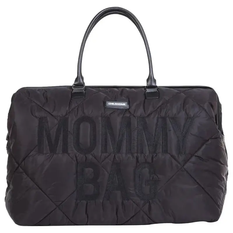 Childhome Black Puffered Large Mommy Tote 1