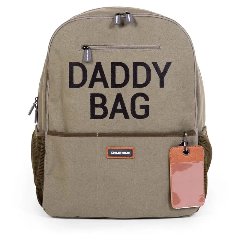 Childhome Daddy Backpack In Kaki Canvas 1