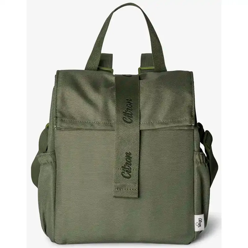 Citron 2022 Olive Green Insulated Roll-Up Lunch Bag 1
