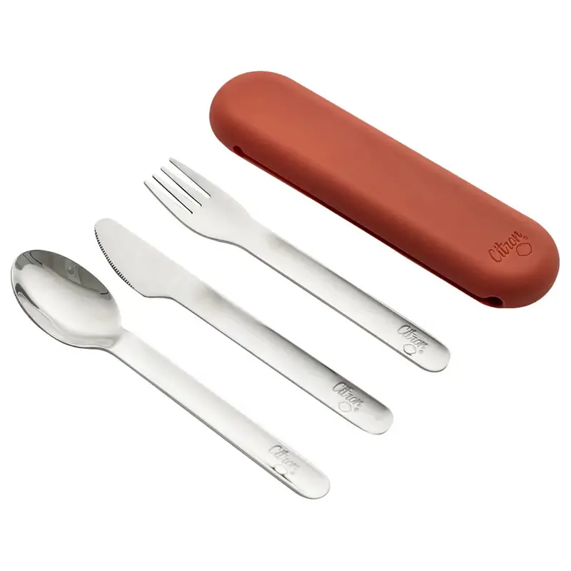 Citron Brick-Tone Stainless Steel Cutlery Set – Stylish, Rust-Resistant Utensils 1