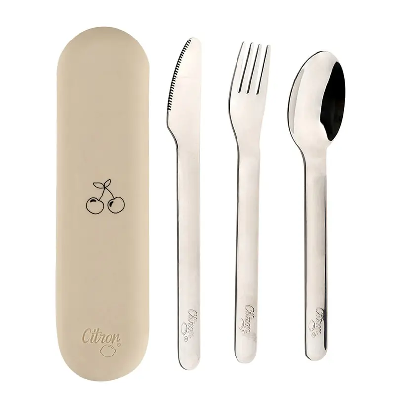 Citron Cream-Colored Stainless Steel Cutlery Set 1