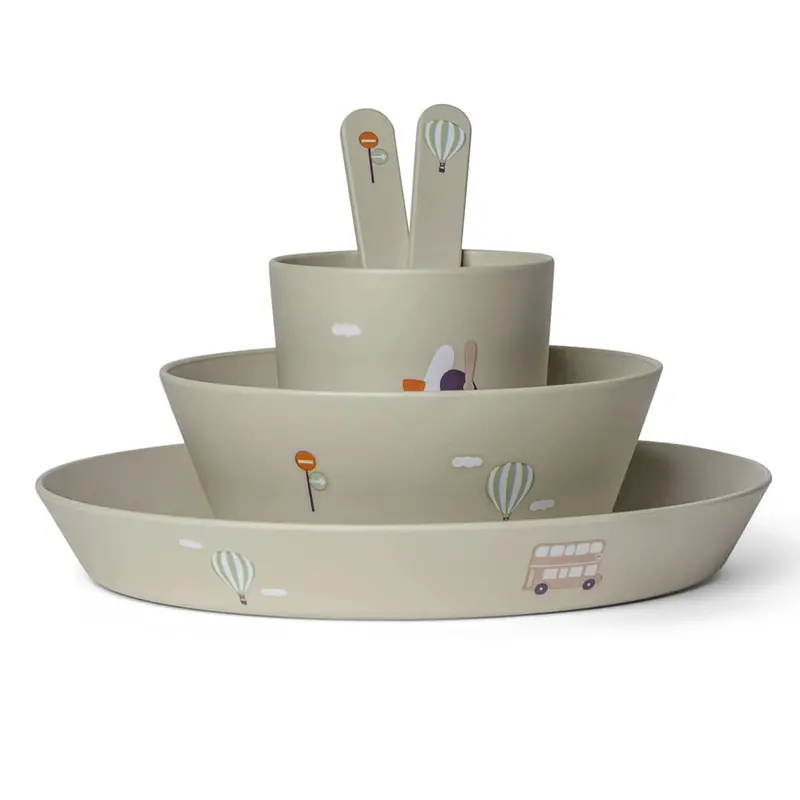 Citron Eco-Friendly Tableware Set Featuring Vehicle Designs 1