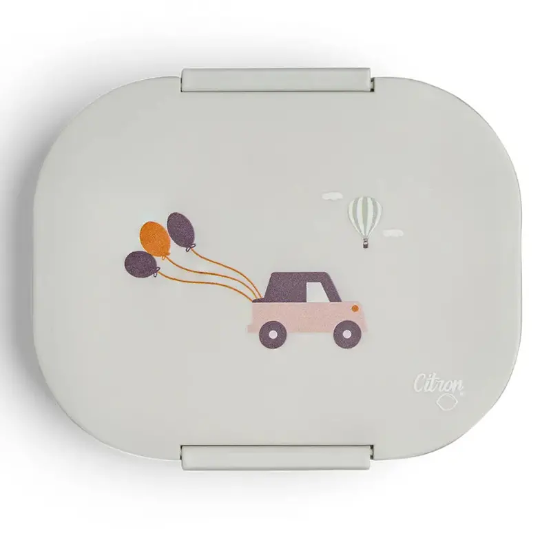 Citron Vehicle Pattern Bio-Based Lunchbox – Eco-Conscious Kids’ Meal Kit 1