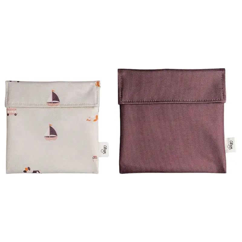 Citron Vehicle-Print Reusable Sandwich Bags – Set Of 2, Eco-Friendly 1