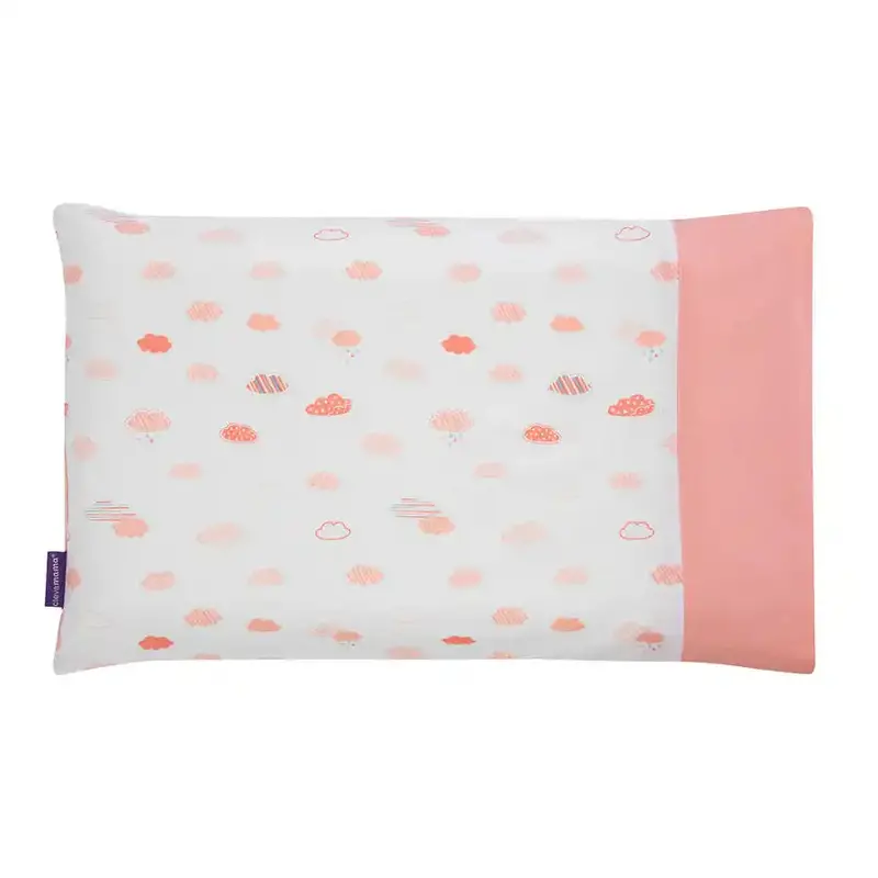 Clevamama Clevafoam Baby Pillow Cover – Soft Coral Fabric 1