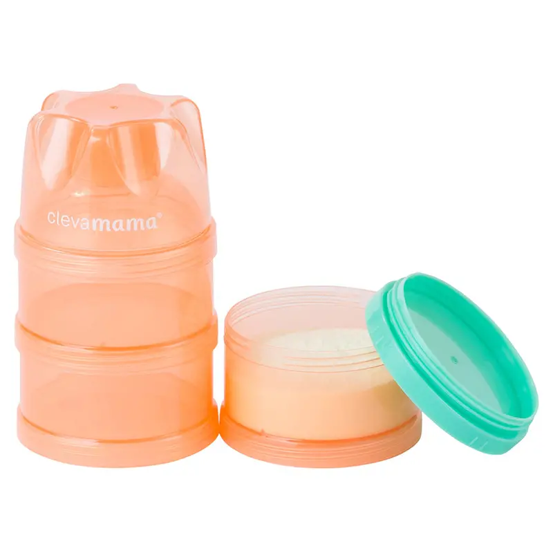 Clevamama Stackable Travel Container Set – Formula & Solid Food Storage 1