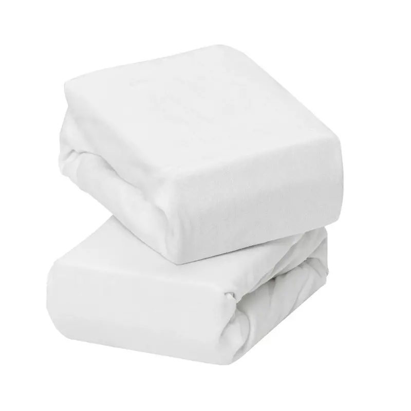 Clevamama Stretch Jersey Cot Sheet Set – One-Size Fit For Cot & Cot Bed (70 X 140 X 17 Cm), 2-Pack In Crisp White 1
