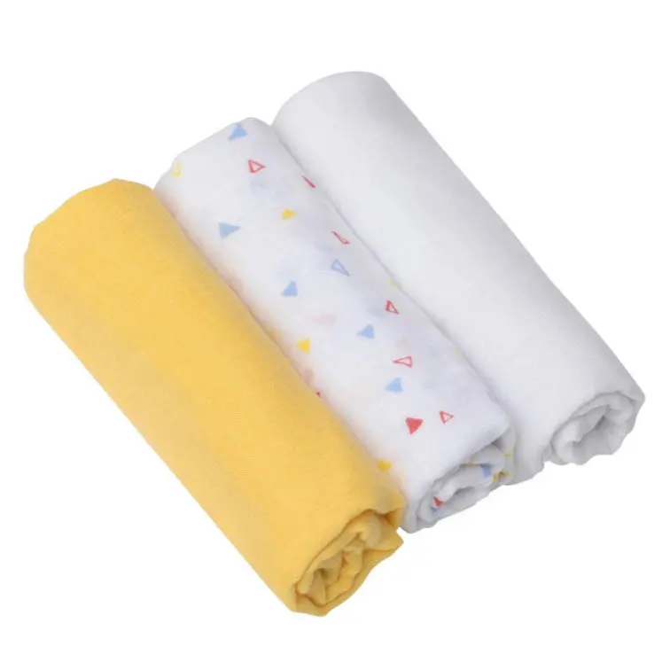 Clevamama Super Soft Bamboo-Cotton Muslin Cloths – Pack Of 3 (Yellow) 1