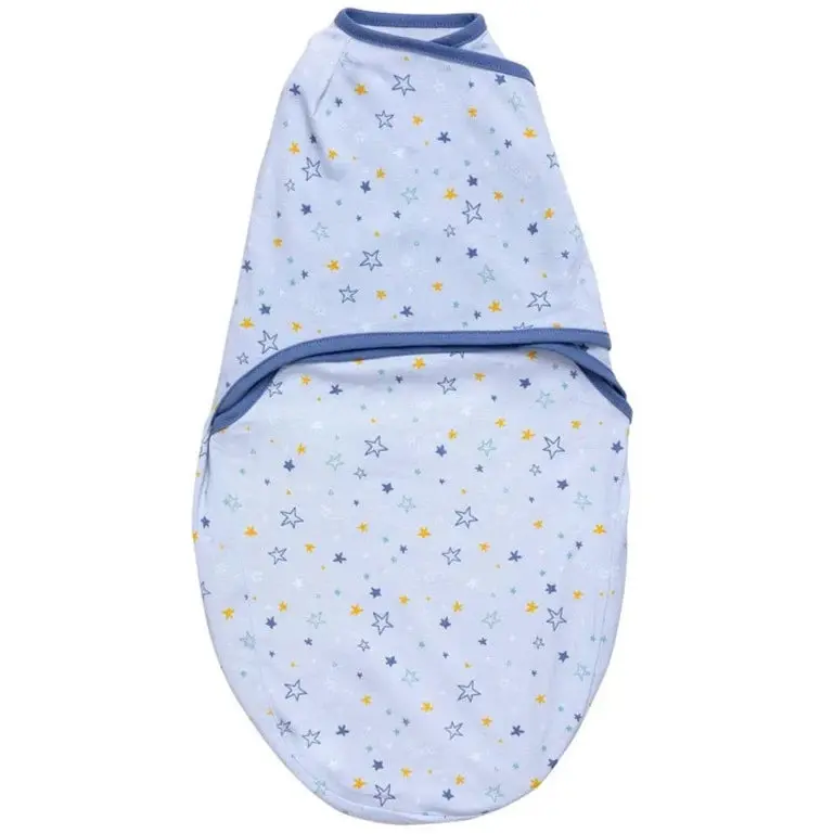 Clevamama Swaddle To Sleep Wrap – Adjustable Blue Swaddle Blanket 1