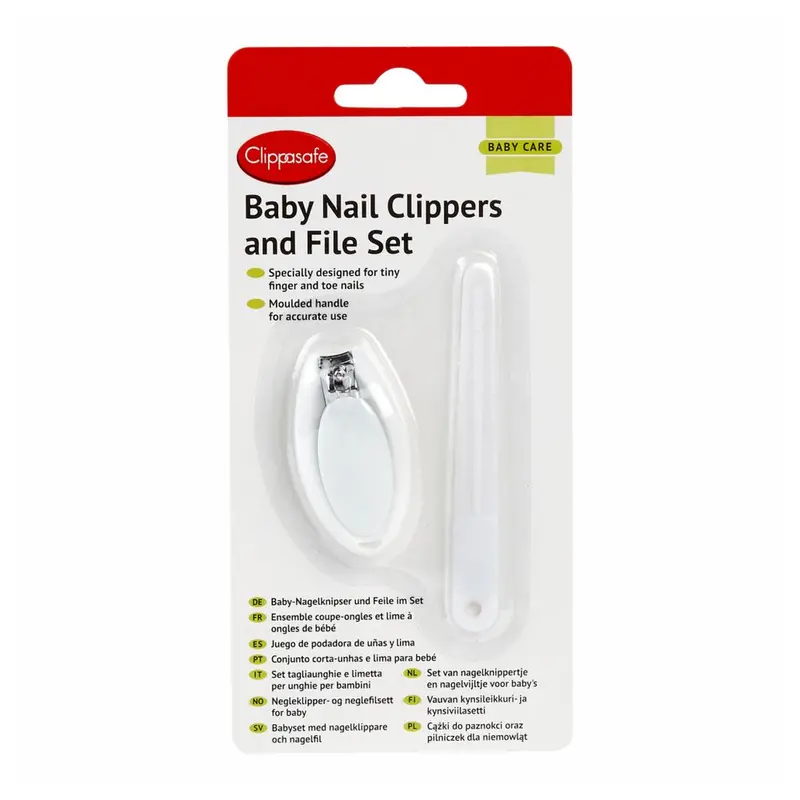 Clippasafe Baby Nail Clipper And Filing Set – White 1