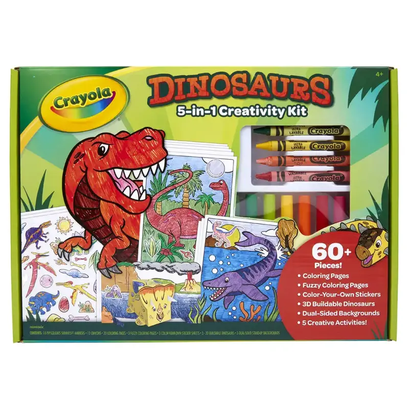 Crayola Dinosaurs 5-In-1 Creativity Set – Draw, Color, Sticker & More 1