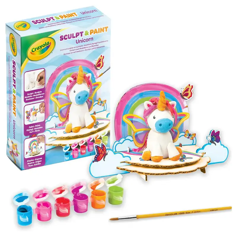Crayola Sculpt & Paint Unicorn Kit – Modeling Clay + Washable Paint Combo 1