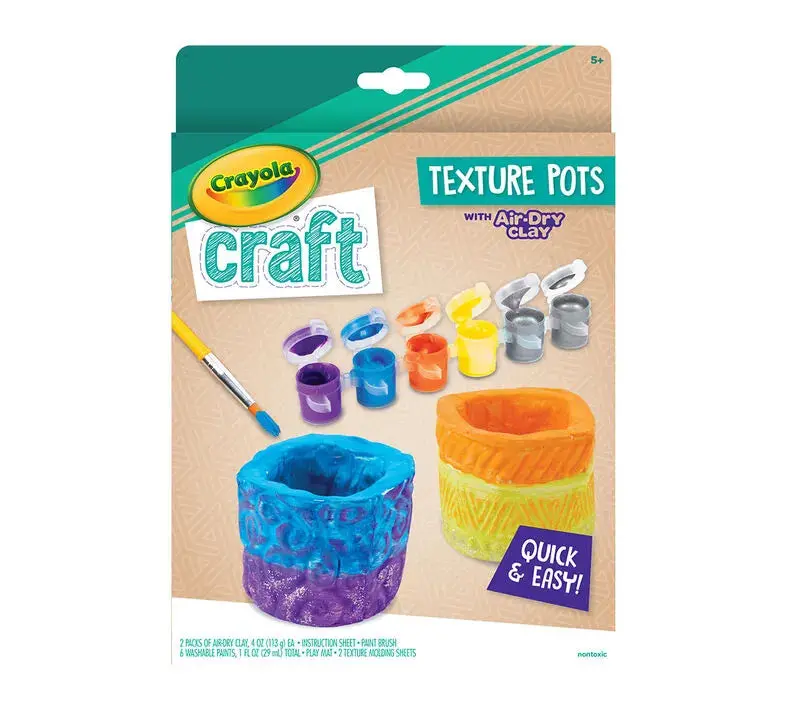 Crayola Textured Craft Pots Art Supply Kit 1