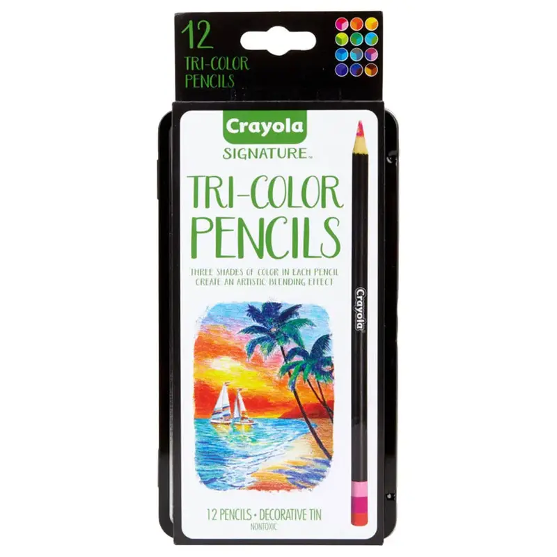 Crayola Tri-Shade Colored Pencils In Decorative Tin 1