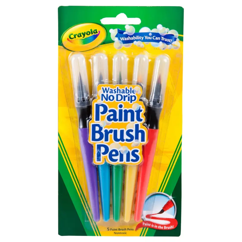 Crayola Washable Paint Brush Pens – Classic 5-Piece Set 1
