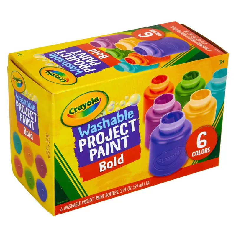 Crayola Washable Project Paint Set – Bold 6-Color Assortment For Classroom Use 1